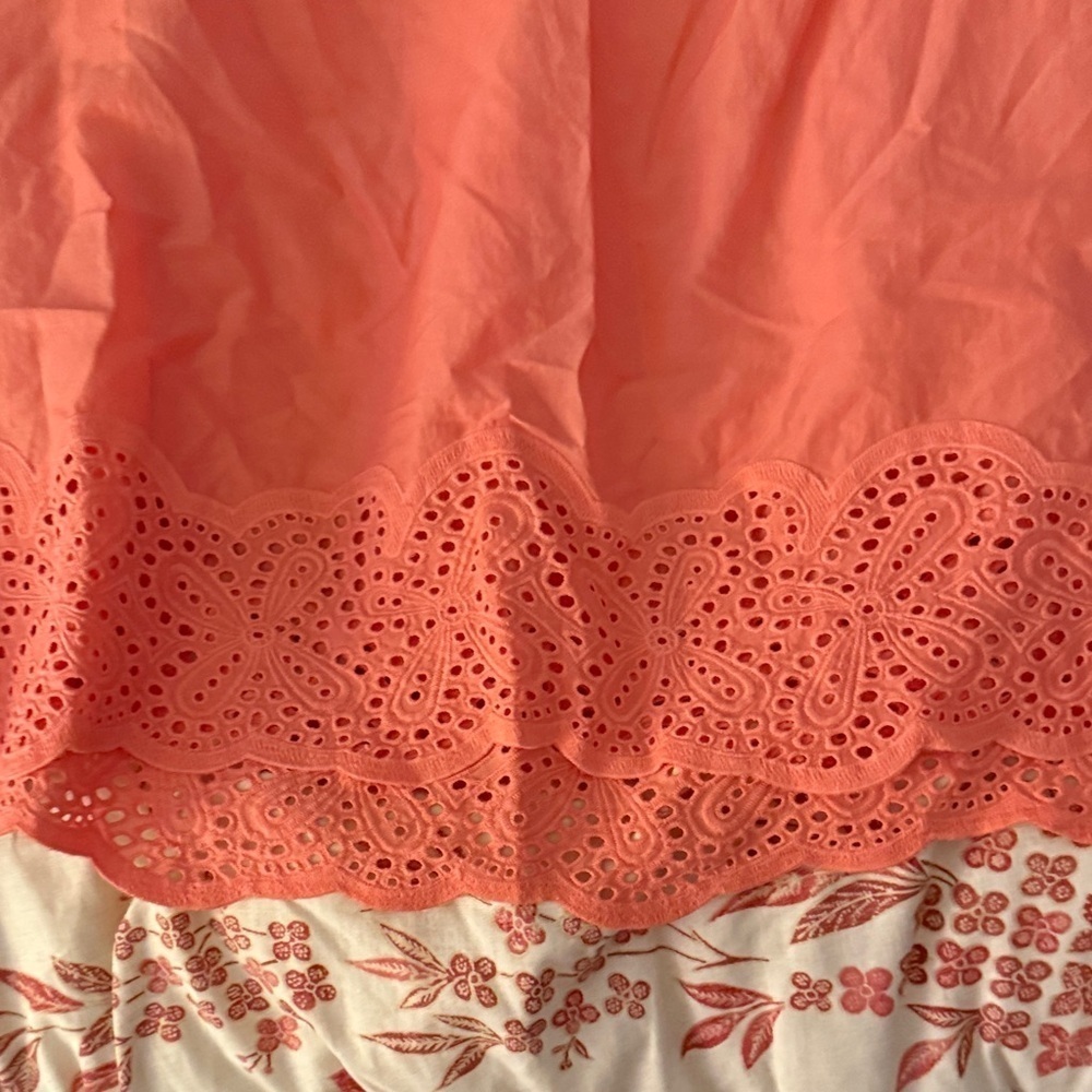 Dear John Coral Eyelet Hem Top - Picture 2 of 5
